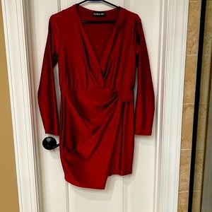 Christmas red mini dress